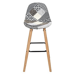 Avis Toilinux Lot de 2 Tabourets de bar Patchwork - Beige et Gris