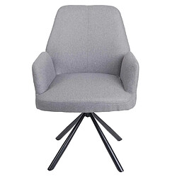 Avis Decoshop26 Chaise de salle à manger fauteuil pivotant avec accoudoirs en tissu/textile gris clair 04_0006313