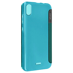 Wiko Étui Original pour Wiko Y50 Rabat Translucide Écran Visible Easy Folio Turquoise