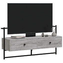 Avis vidaXL Meuble TV mural sonoma gris 100,5x30x51 cm bois d'ingénierie