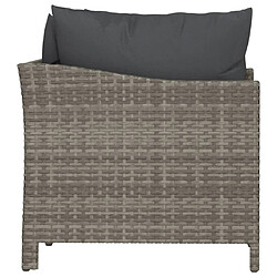 Maison Chic Salon de jardin 2 pcs avec coussins - Table et chaises d'extérieur - Mobilier/Meubles de jardin Moderne Gris Résine tressée -MN82489 pas cher