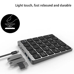 Acheter Universal Clavier numérique Bluetooth à 28 touches en alliage d'aluminium Clavier portable avec séparateur de hub USB pour téléphone portable iPad | Clavier(Le noir)