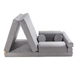 Acheter MEOWBABY Canapé pour Enfants, Sofa Velours, Gris