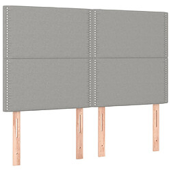 Acheter Maison Chic Tête de lit moderne à LED lumineuse pour chambre - Décoration de lit Gris clair 144x5x118/128 cm Tissu -MN87953