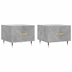 Maison Chic Lot de 2 Tables basses,Table Console pour salon gris béton 50x50x40 cm bois d'ingénierie -MN49546