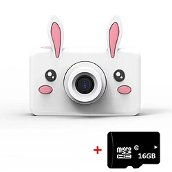 Wewoo Caméra Enfant D9 800 W Pixel Lens Mode Mini de sport numérique mince et légère avec écran de 2,0 pouces et étui de protection en forme de lapin et mémoire 16G pour enfants