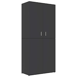 vidaXL Armoire à chaussures Gris 80x39x178 cm Bois d'ingénierie