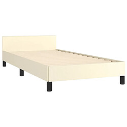 Acheter Maison Chic Lit adulte - Cadre Structure de lit avec tête de lit Contemporain Crème 90x200 cm Similicuir -MN80638