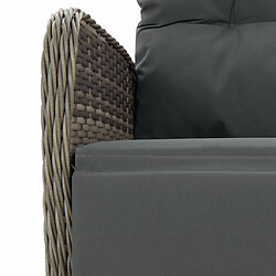 Maison Chic Ensemble à manger d'extérieur 7 pcs avec coussins,Salon de jardin,Mobilier de jardin gris rotin -GKD151113 pas cher