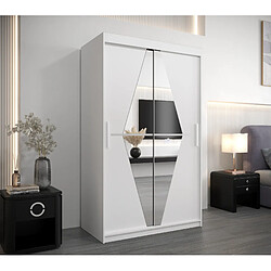 Abiks Meble Armoire Boliwia à portes coulissantes 200/120/62 2 portes (blanc/blanc)