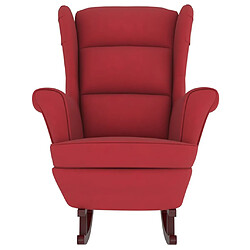 Avis Maison Chic Fauteuil à bascule,Fauteuil pour relax pieds en bois d'hévéa Rouge bordeaux Velours -MN20374