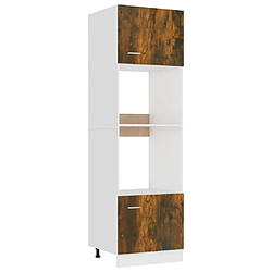 vidaXL Armoire à micro-ondes Chêne fumé 60x57x207 cm Bois d'ingénierie