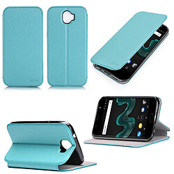 Etui Wiko WIM 4G turquoise luxe Ultra Slim Style Cuir avec stand - Housse Folio Flip Cover coque de protection smartphone Wiko WIM 5,5 pouces bleen turquoise - Accessoires pochette XEPTIO : Exceptional case !