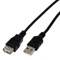 MCL Rallonge MCL USB 2.0 type A mâle / femelle 1m Noir