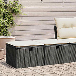 vidaXL Salon de jardin avec coussins 2 pcs noir résine tressée acacia