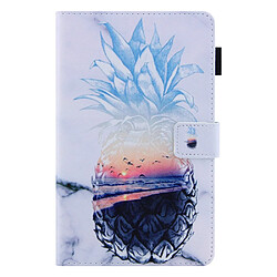 Etui en PU texture croisée avec porte-cartes ananas pour votre Samsung Galaxy Tab A8 10.5 2021 SM-X200/X205