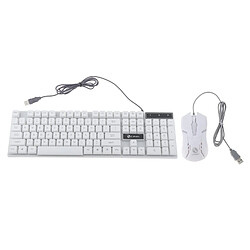 Kit Souris Filaire Filaire Combo Clavier Rétroéclairé -en-ciel Souris Blanc