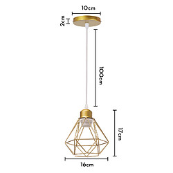 Stoex Plafonnier Rétro Or Suspension Luminaire Vintage D'Intérieur Suspension Lustre E27 Cage en Métal pas cher