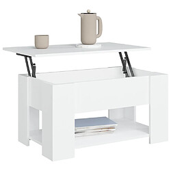 Avis vidaXL Table basse blanc 79x49x41 cm bois d'ingénierie