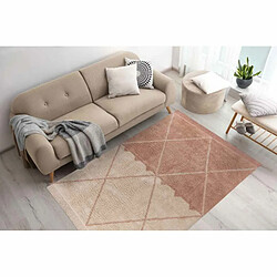 Paris Prix Tapis Tufté à la Main Ethnique Mylen II Beige & Rose 160 x 230 cm pas cher