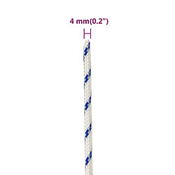 vidaXL Corde de bateau Blanc 4 mm 100 m Polypropylène pas cher