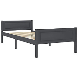 Maison Chic Lit adulte - Lit simple Cadre de lit,Structure du lit Contemporain Bois de pin massif Gris 100x200 cm -MN41497