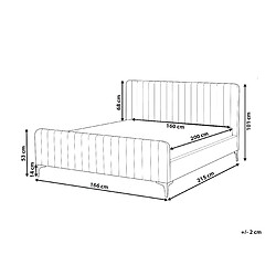 Avis Beliani Lit double en velours taupe 160 x 200 cm LUNAN