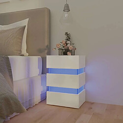 Maison Chic Table de chevet | Table de nuit à LED blanc brillant 45x35x67 cm -GKD50749