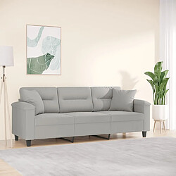 Maison Chic Canapé 3 places avec oreillers,Sofa de Salon,Canapé droit gris clair 180 cm -GKD825066