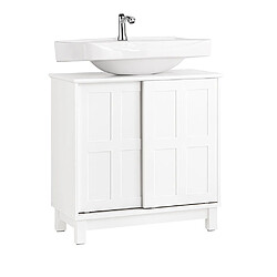 SoBuy BZR142-W Meuble Sous Lavabo Salle de Bain Meuble Sous Vasque Armoire de Rangement pour Vasque