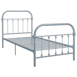 vidaXL Cadre de lit sans matelas gris métal 90x200 cm