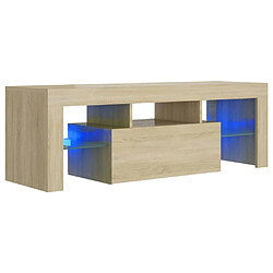 vidaXL Meuble TV avec lumières LED chêne sonoma 120x35x40 cm