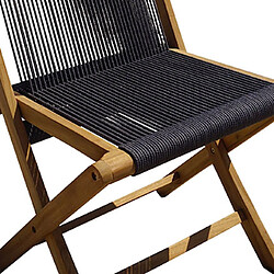 Mes Lot de 2 chaises de jardin 57x50x88 cm en cordes et teck