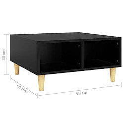 vidaXL Table basse noir 60x60x30 cm bois d'ingénierie pas cher