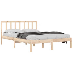 Avis Maison Chic Lit petit double - Cadre de lit,Structure du lit Contemporain pour chambre bois de pin massif 120x190 cm -MN77870