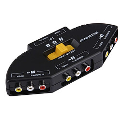 Wewoo Splitter noir Sélecteur de signal audio-vidéo RCA AV multi-boîtiers + 3 câbles RCA, 3 entrées de groupe et 1 système de sortie de pas cher