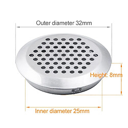 Wewoo 100 PCS 25mm Surface biseautée Ventilation ronde En Acier Inoxydable Persiennes Grille Couvercle Aération Avec Petits Trous