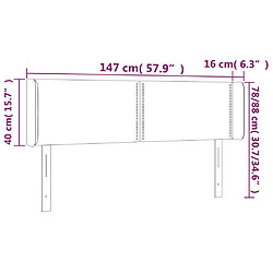 Acheter vidaXL Tête de lit avec oreilles Gris foncé 147x16x78/88 cm Velours