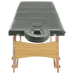 Acheter vidaXL Table de massage avec 4 zones Cadre en bois Anthracite 186x68cm