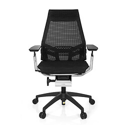 Chaise de bureau / chaise bureau GENIDIA SMART WHITE CM tissu maille noir AL chrome hjh OFFICE