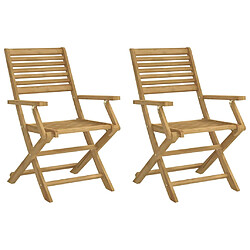 vidaXL Chaises pliables de jardin lot de 2 bois massif d'acacia