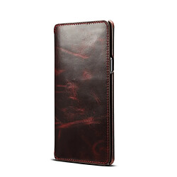 Wewoo Housse Coque Pour Galaxy Note9 Denior Oil Wax Cuir de vachette Étui en à rabat horizontal simple avec fentes cartes et portefeuille rouge foncé