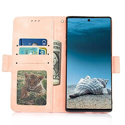 Wewoo Housse Coque Étui en cuir de style portefeuille skin veau pour Samsung Galaxy Note10 + / Note10 + 5Gavec fente carte séparée rose pas cher