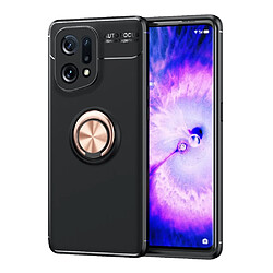 Coque en TPU anti-chocs avec béquille, noir/rose or pour votre Oppo Find X5