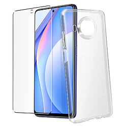 Avizar Coque Xiaomi Mi 10T Lite Souple et Film Verre Trempé Dureté 9H transparent