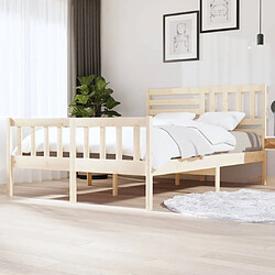 vidaXL Cadre de lit sans matelas bois massif 140x200 cm 