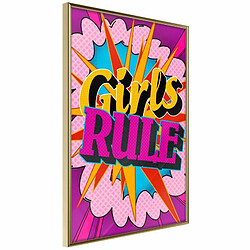 Paris Prix Affiche Murale Encadrée Girls Rule Colour 20 x 30 cm Or