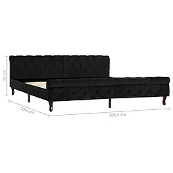 vidaXL Cadre de lit sans matelas noir velours 200x200 cm pas cher