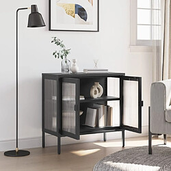 Avis Maison Chic Commode Buffet - Meuble de rangement noir 70x35x70 cm verre et acier -GKD66714