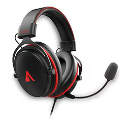 NGS Abysm AG700 7.1 Casque Gaming avec Microphone Amovible - Arceau Ajustable - Oreillettes Rembourrées - Commandes Filaires - Câble 1,20 m - Couleur Noir/Rouge